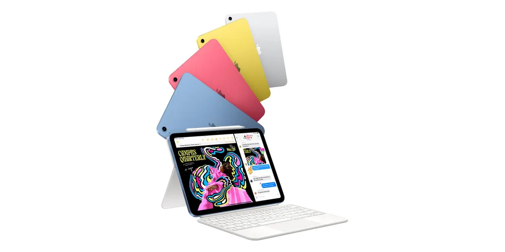 ヨーロッパで最も安価なiPadが充電器を廃止し、値下げされる | Appleのカラーとキーボードのプロモーション画像