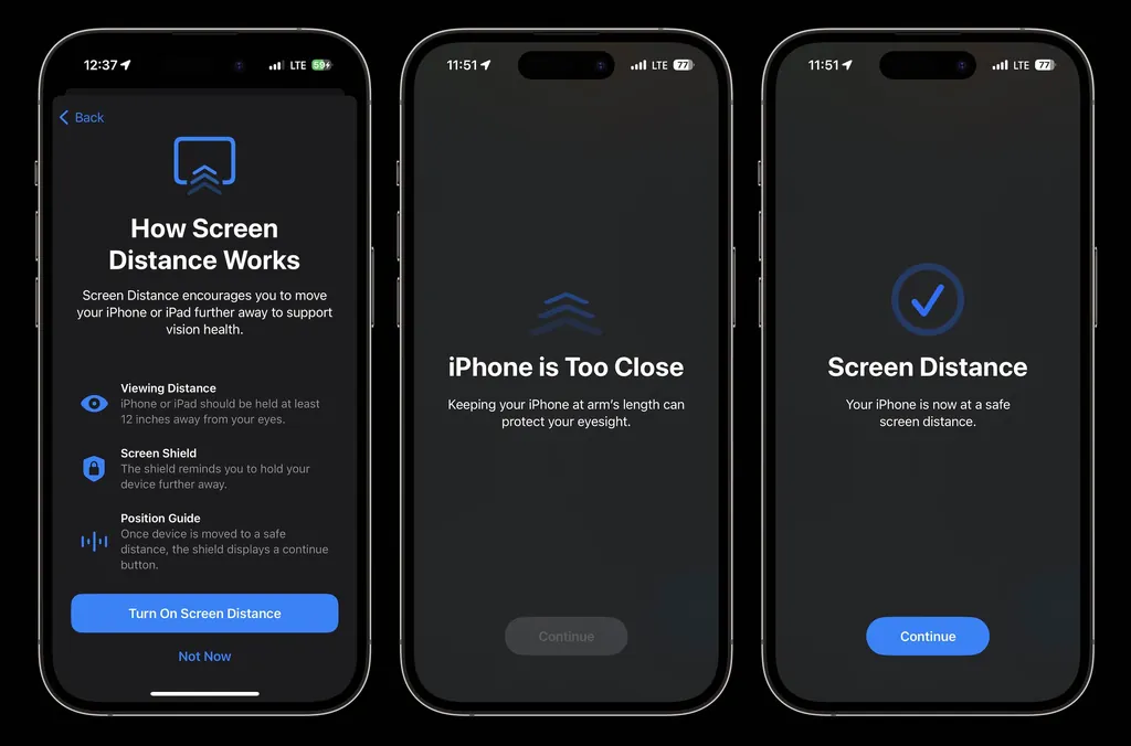 iPhoneの画面距離2を使用する
